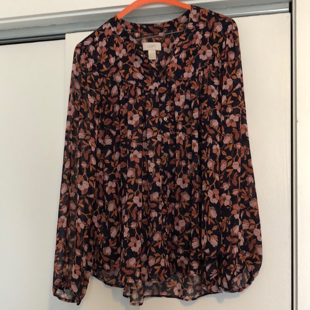 LOFT boho floral blouse
